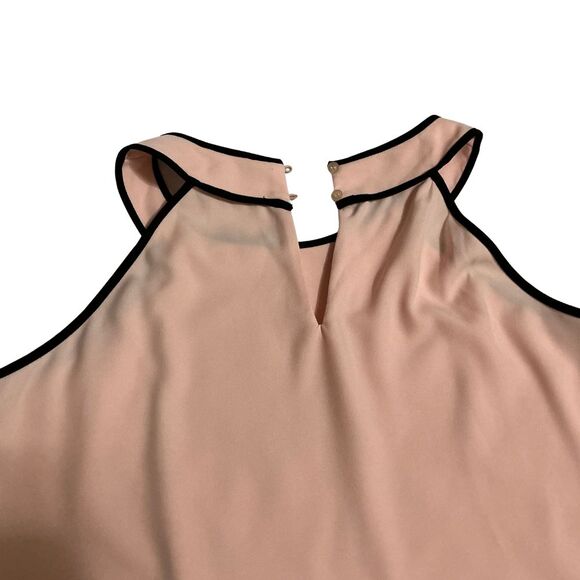 Calvin Klein Peach Halter Top Womens Med Sleeveless Asymmetrical Blouse - Picture 5 of 8